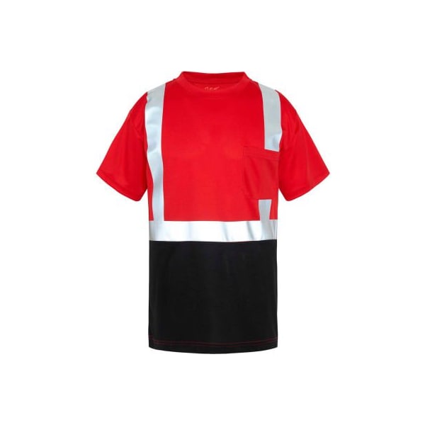 Gss Safety GSS Safety NON-ANSI Multi Color Short Sleeve Safety T-shirt with Black Bottom-Red-MD 5124-MD - main